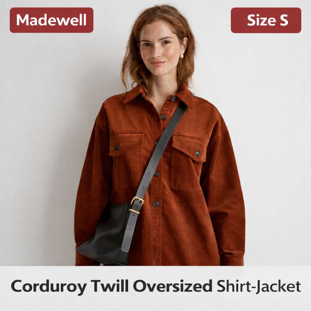 SOLD - Corduroy Twill Oversized Shirt-Jacket